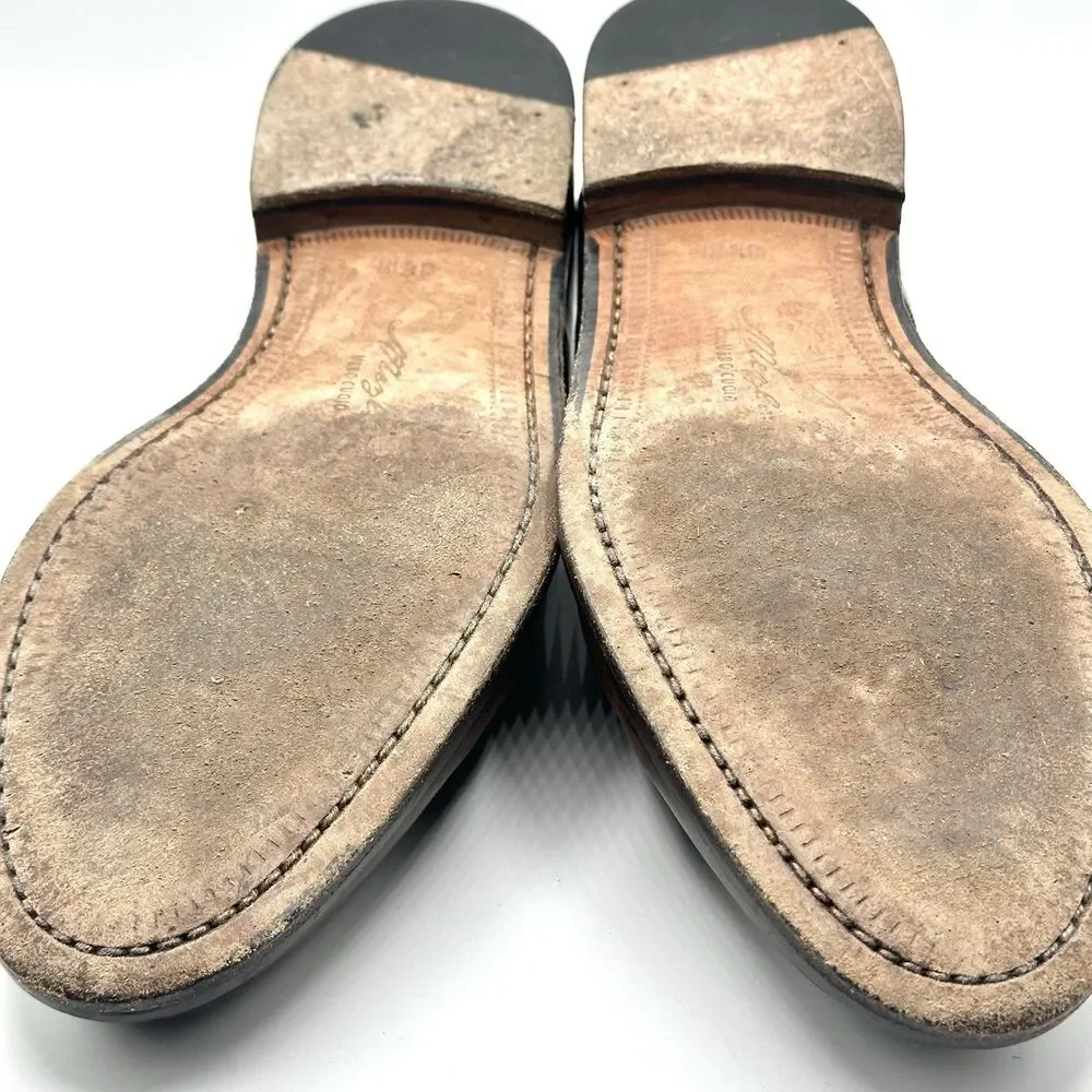 Mezlan Men's Derby Size 8.5 M Brown Leather Moc Toe Dress Shoes Reus No Laces